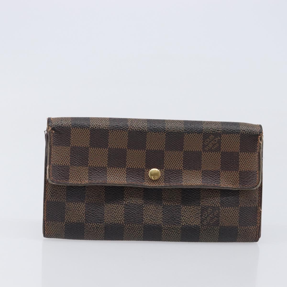 LOUIS VUITTON Damier Ebene Epi Monogram Wallet 3 Set Black LV Auth BA15750