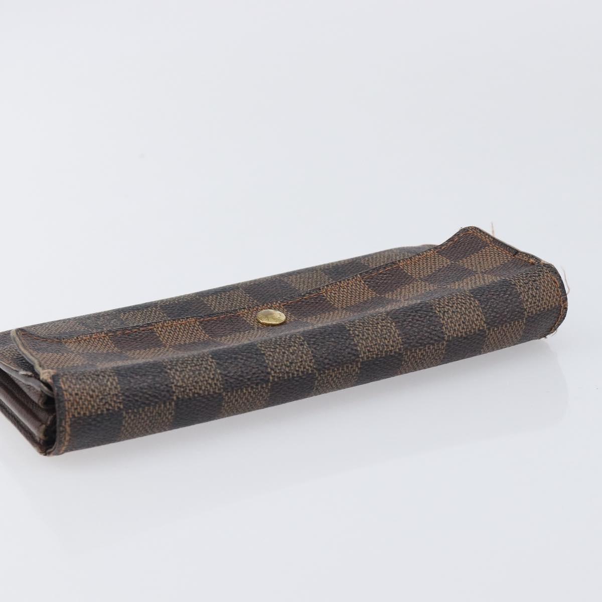 LOUIS VUITTON Damier Ebene Epi Monogram Wallet 3 Set Black LV Auth BA15750