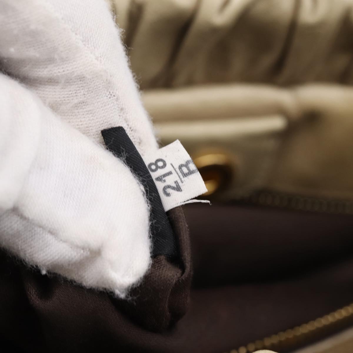 Miu Miu Hand Bag Leather 2way Beige Gold Auth BA15753V