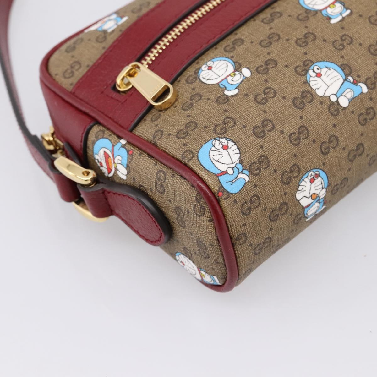 GUCCI Micro GG Supreme Doraemon Collaboration Bag PVC Beige 647784 Auth BA15754M