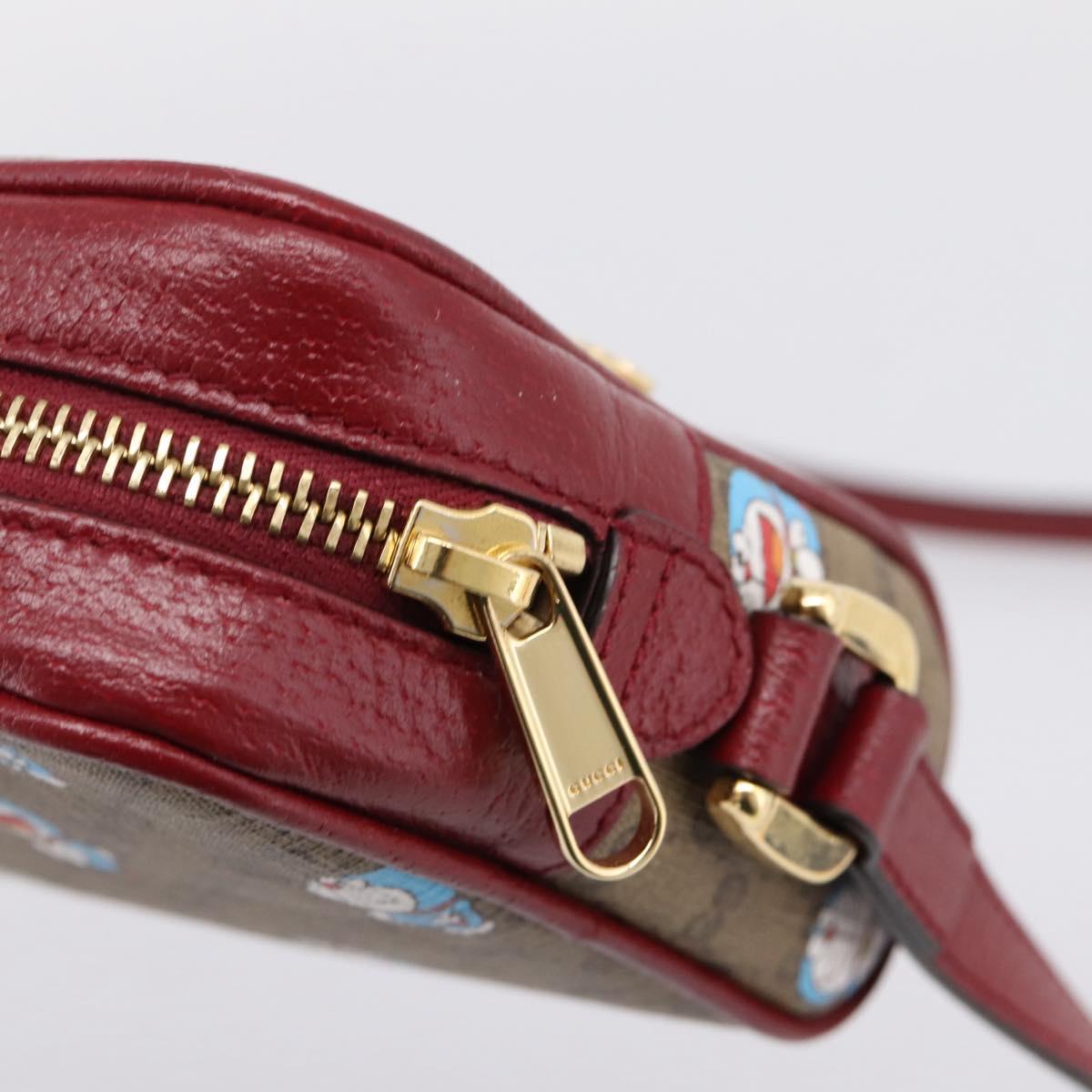GUCCI Micro GG Supreme Doraemon Collaboration Bag PVC Beige 647784 Auth BA15754M