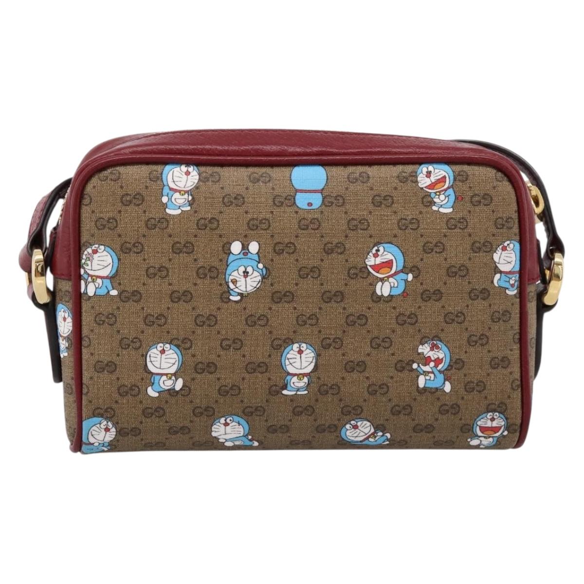 GUCCI Micro GG Supreme Doraemon Collaboration Bag PVC Beige 647784 Auth BA15754M