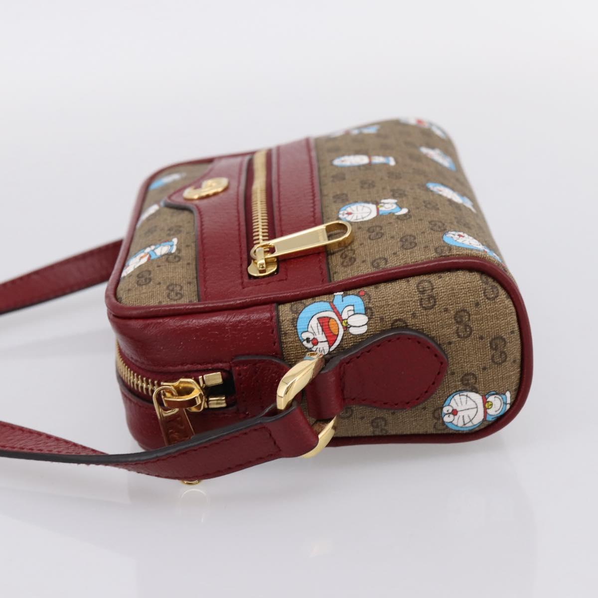 GUCCI Micro GG Supreme Doraemon Collaboration Bag PVC Beige 647784 Auth BA15754M