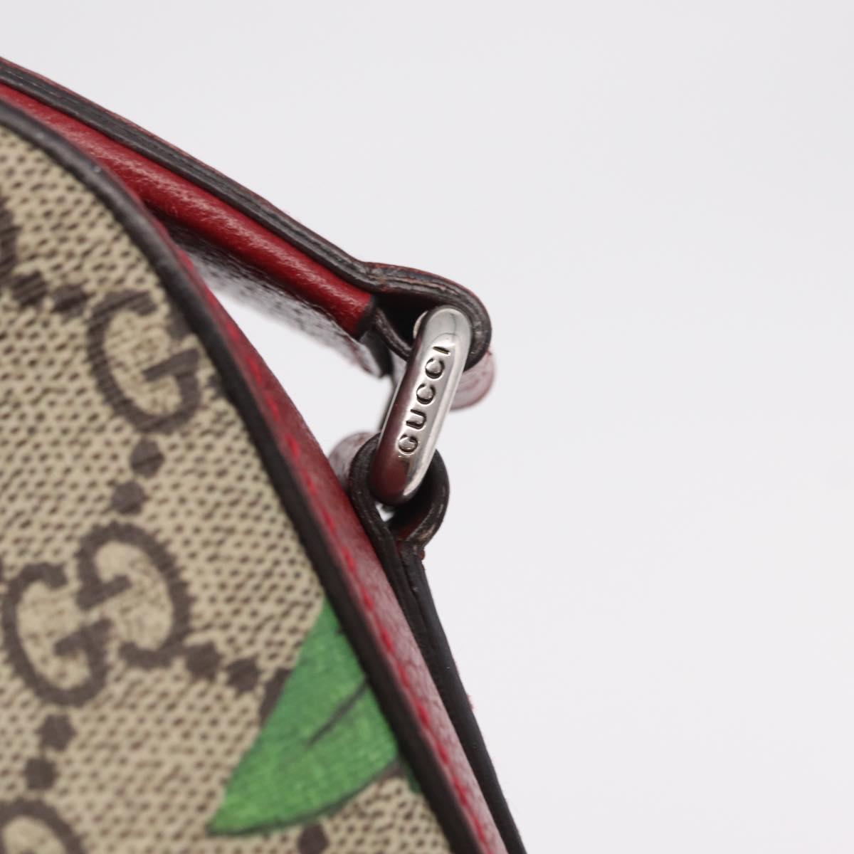 GUCCI GG Supreme Web Sherry Line Bag PVC Beige Silver 450947 Auth BA15761V