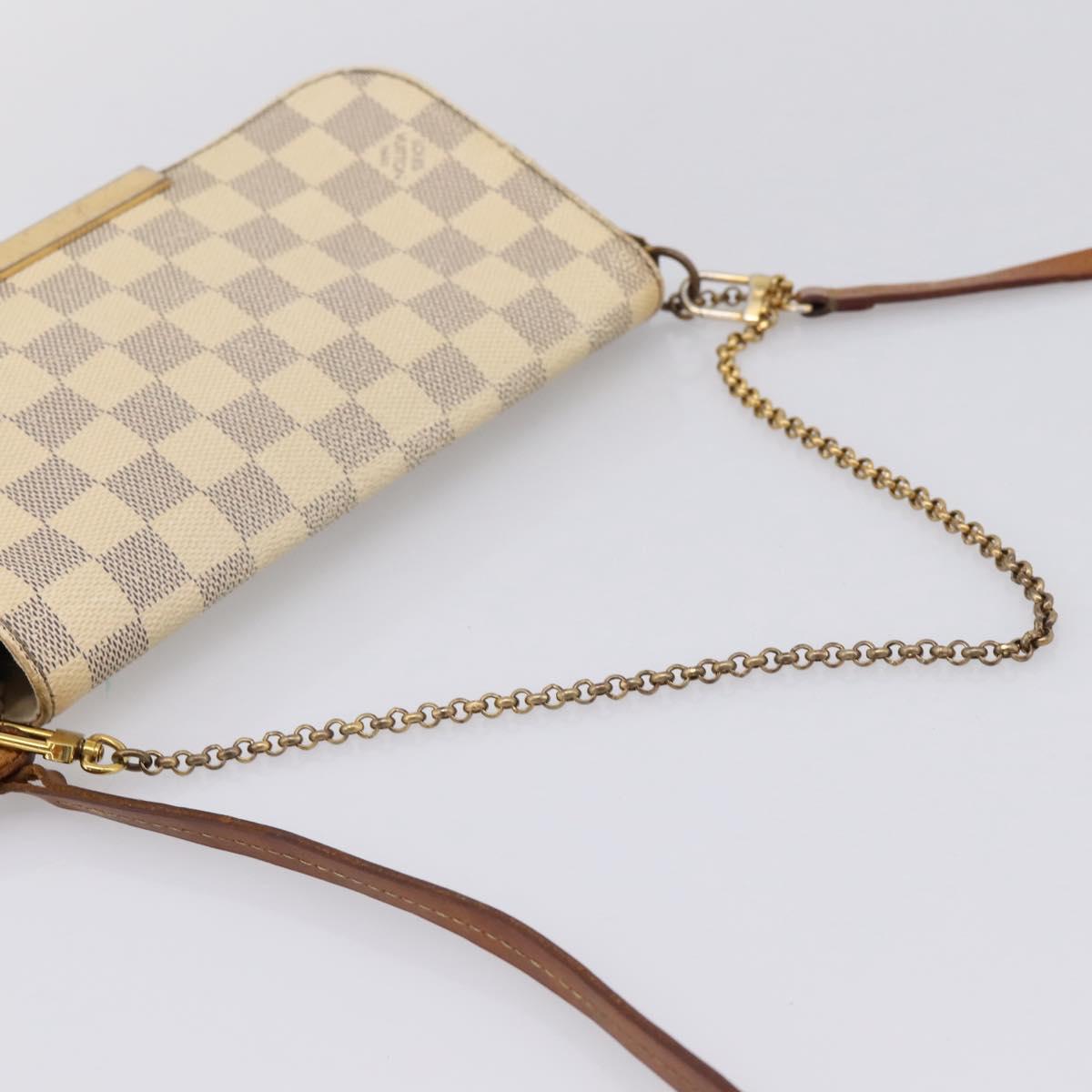 LOUIS VUITTON Damier Azur Favorit PM Shoulder Bag 2way N41277 LV Auth BA15771