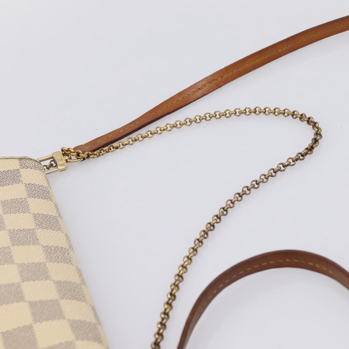 LOUIS VUITTON Damier Azur Favorit PM Shoulder Bag 2way N41277 LV Auth BA15771