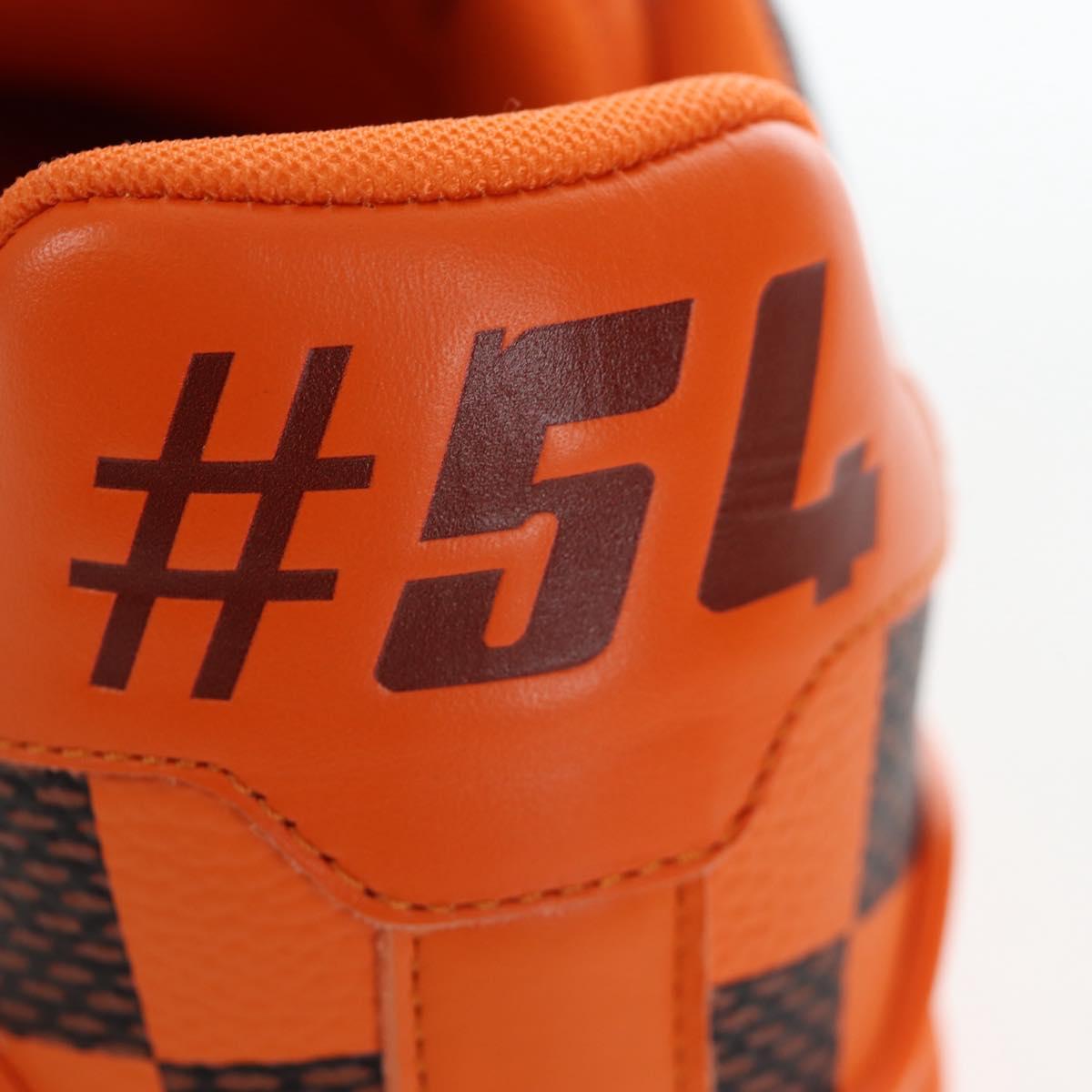 LOUIS VUITTON Damier Pop LV Trainer Shoes 24 Orange 1ACN5S LV Auth BA15776M