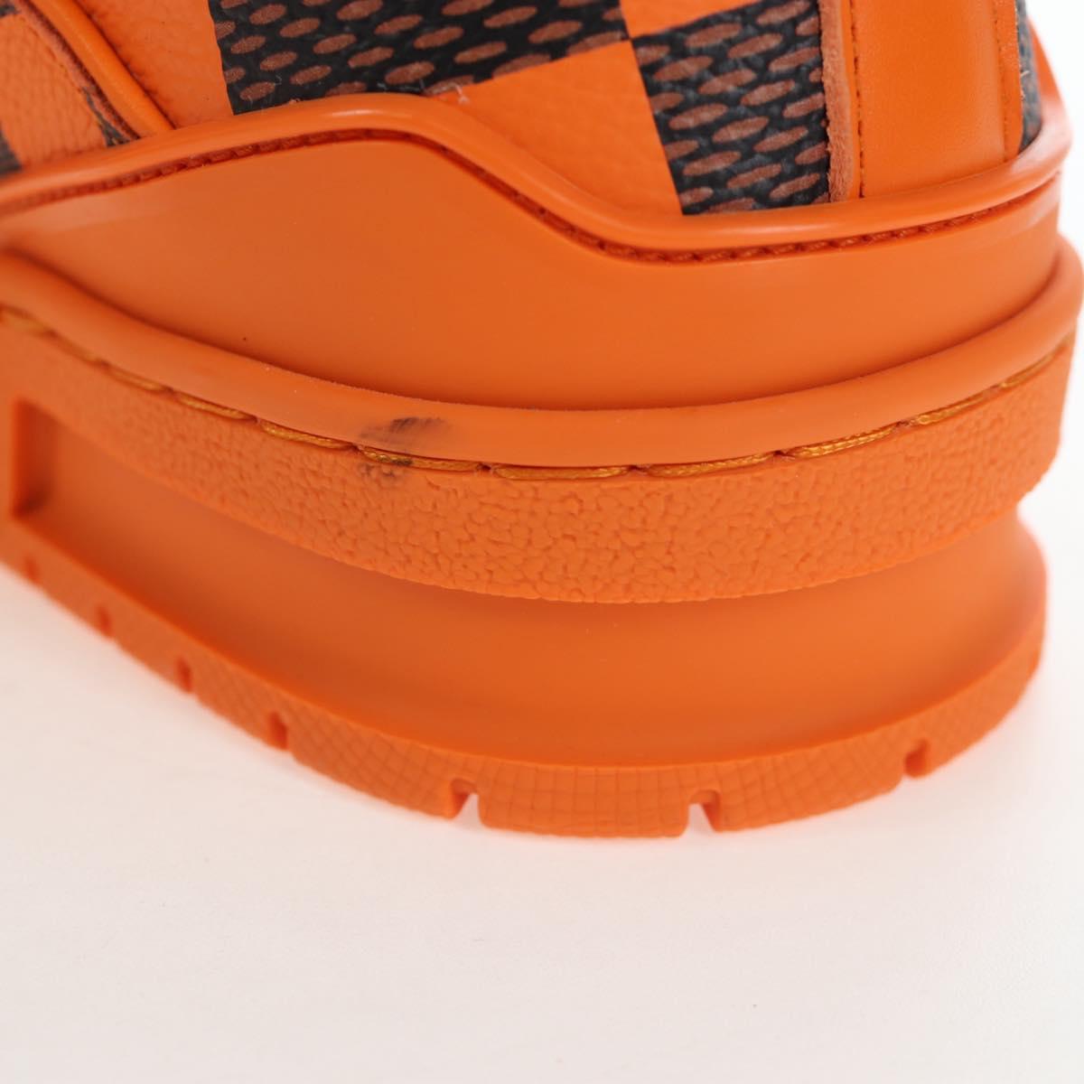 LOUIS VUITTON Damier Pop LV Trainer Shoes 24 Orange 1ACN5S LV Auth BA15776M