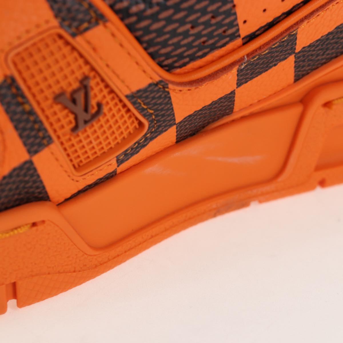 LOUIS VUITTON Damier Pop LV Trainer Shoes 24 Orange 1ACN5S LV Auth BA15776M