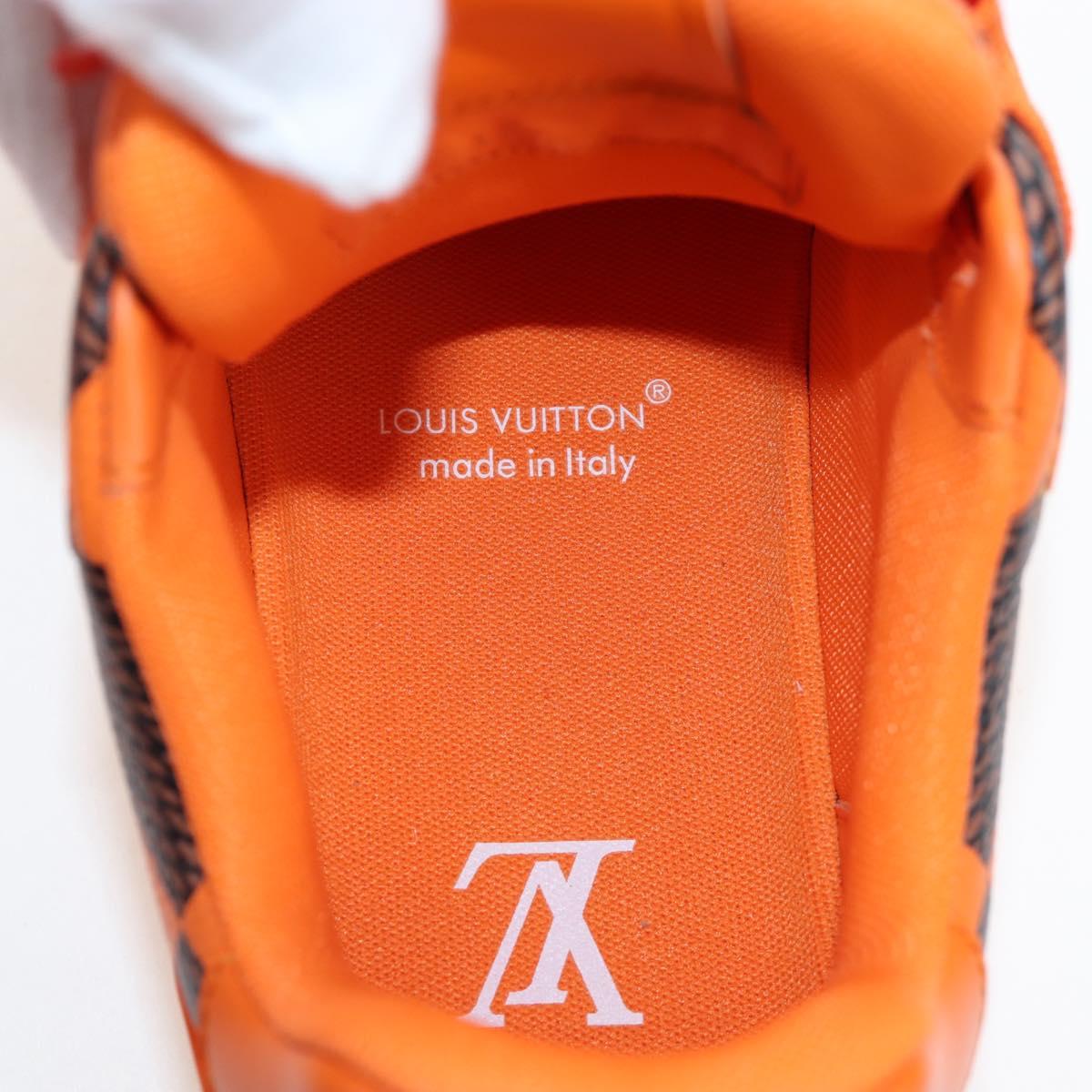 LOUIS VUITTON Damier Pop LV Trainer Shoes 24 Orange 1ACN5S LV Auth BA15776M