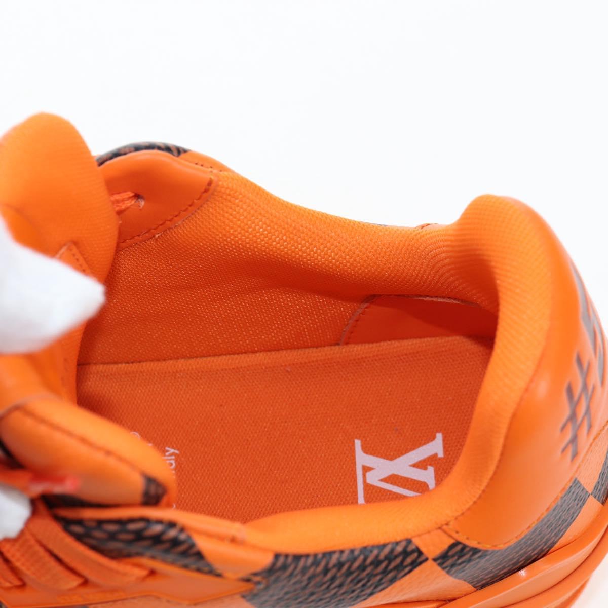 LOUIS VUITTON Damier Pop LV Trainer Shoes 24 Orange 1ACN5S LV Auth BA15776M