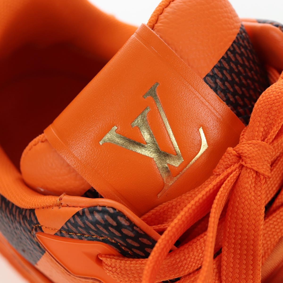 LOUIS VUITTON Damier Pop LV Trainer Shoes 24 Orange 1ACN5S LV Auth BA15776M