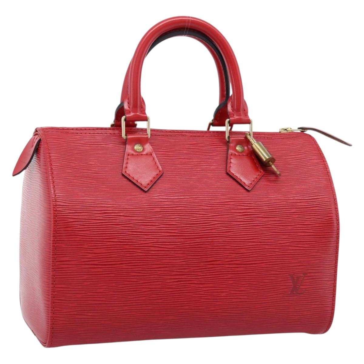 LOUIS VUITTON Epi Speedy 25 Hand Bag Castilian Red M43017 LV Auth BA15786V