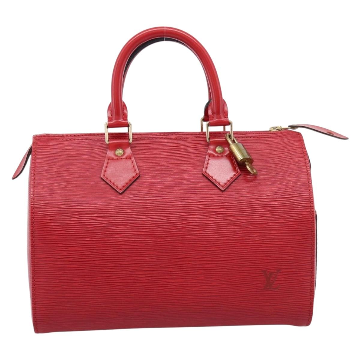 LOUIS VUITTON Epi Speedy 25 Hand Bag Castilian Red M43017 LV Auth BA15786V