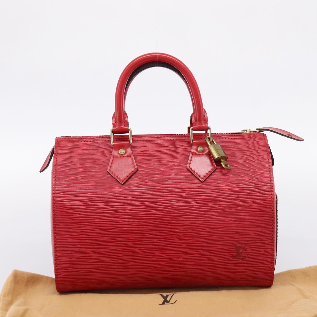 LOUIS VUITTON Epi Speedy 25 Hand Bag Castilian Red M43017 LV Auth BA15786V
