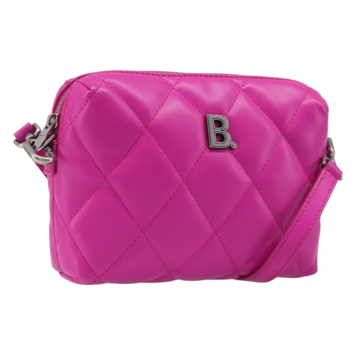 BALENCIAGA Touch Puffy Camera Bag XS Leather Purple Silver 616060 Auth BA15787V