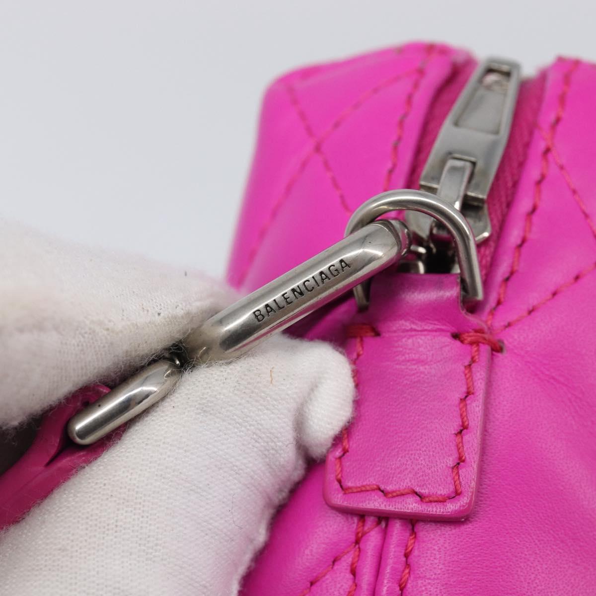 BALENCIAGA Touch Puffy Camera Bag XS Leather Purple Silver 616060 Auth BA15787V