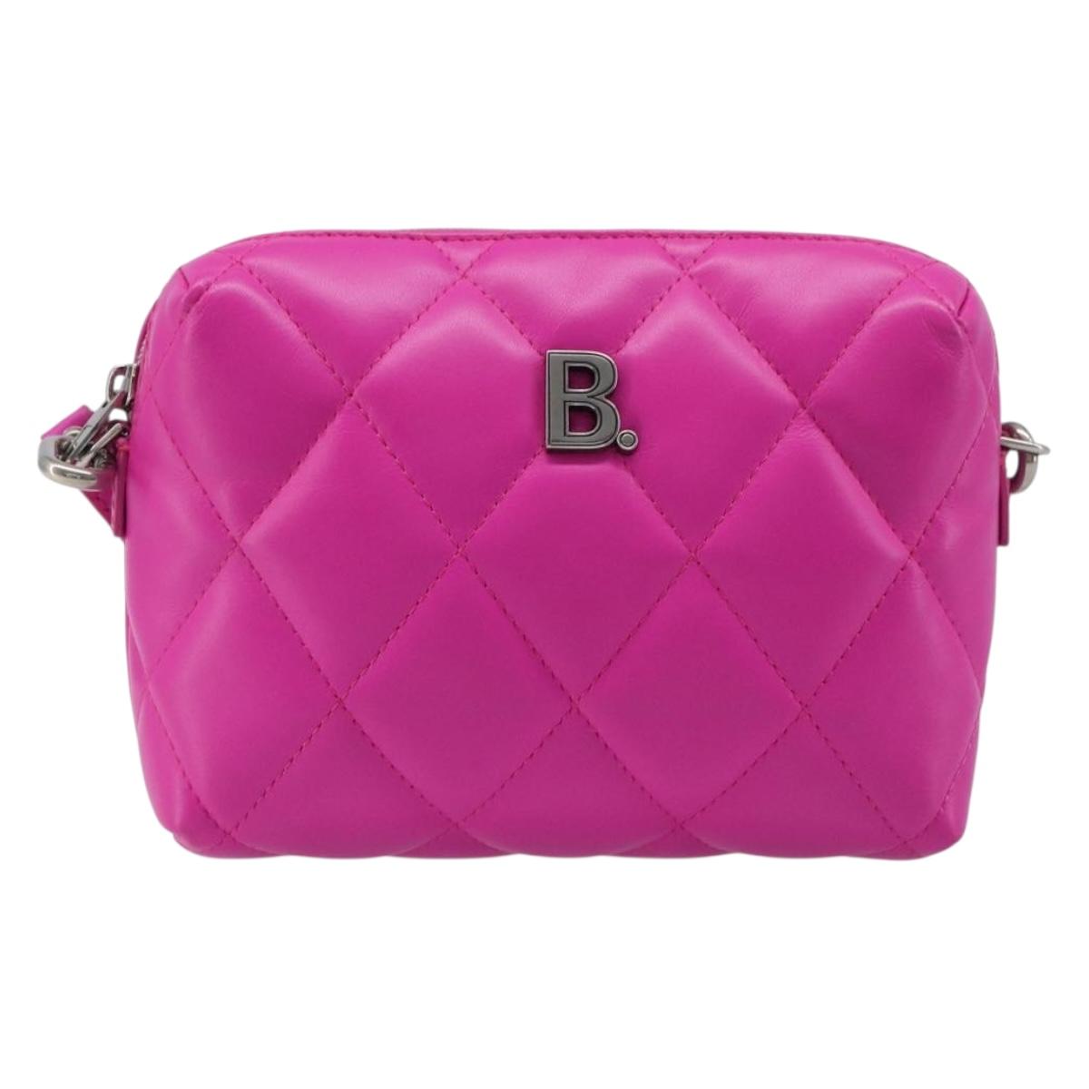 BALENCIAGA Touch Puffy Camera Bag XS Leather Purple Silver 616060 Auth BA15787V