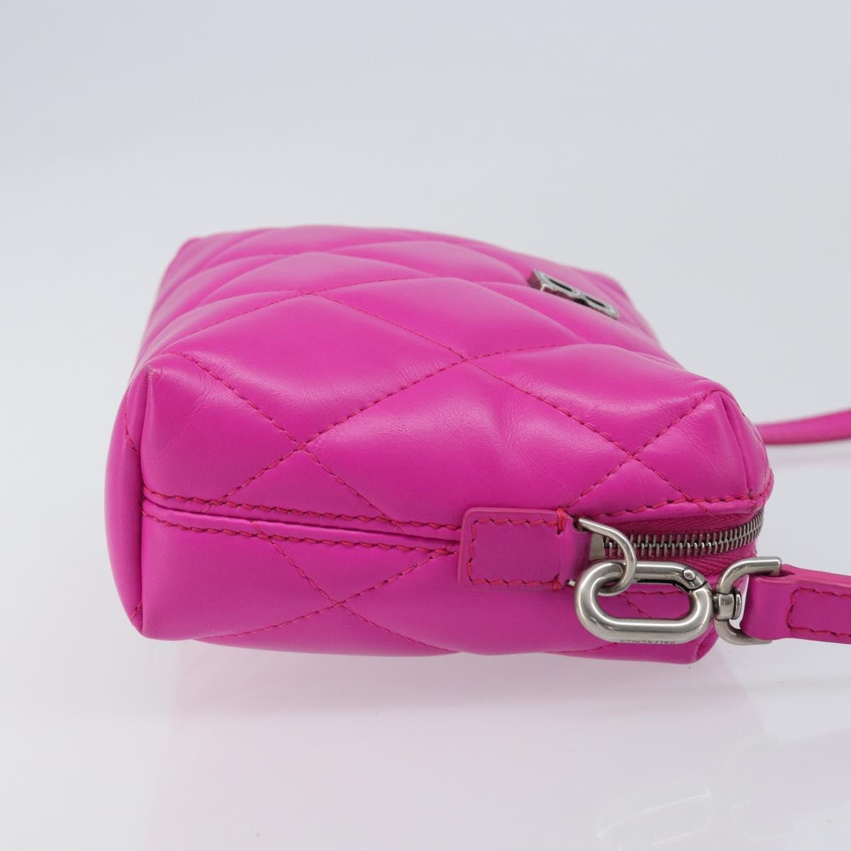 BALENCIAGA Touch Puffy Camera Bag XS Leather Purple Silver 616060 Auth BA15787V
