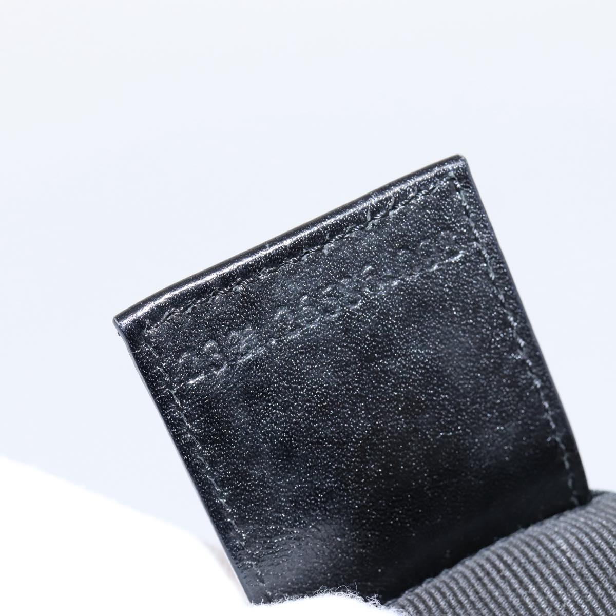 FENDI Hand Bag Canvas Black Silver Auth BA15789