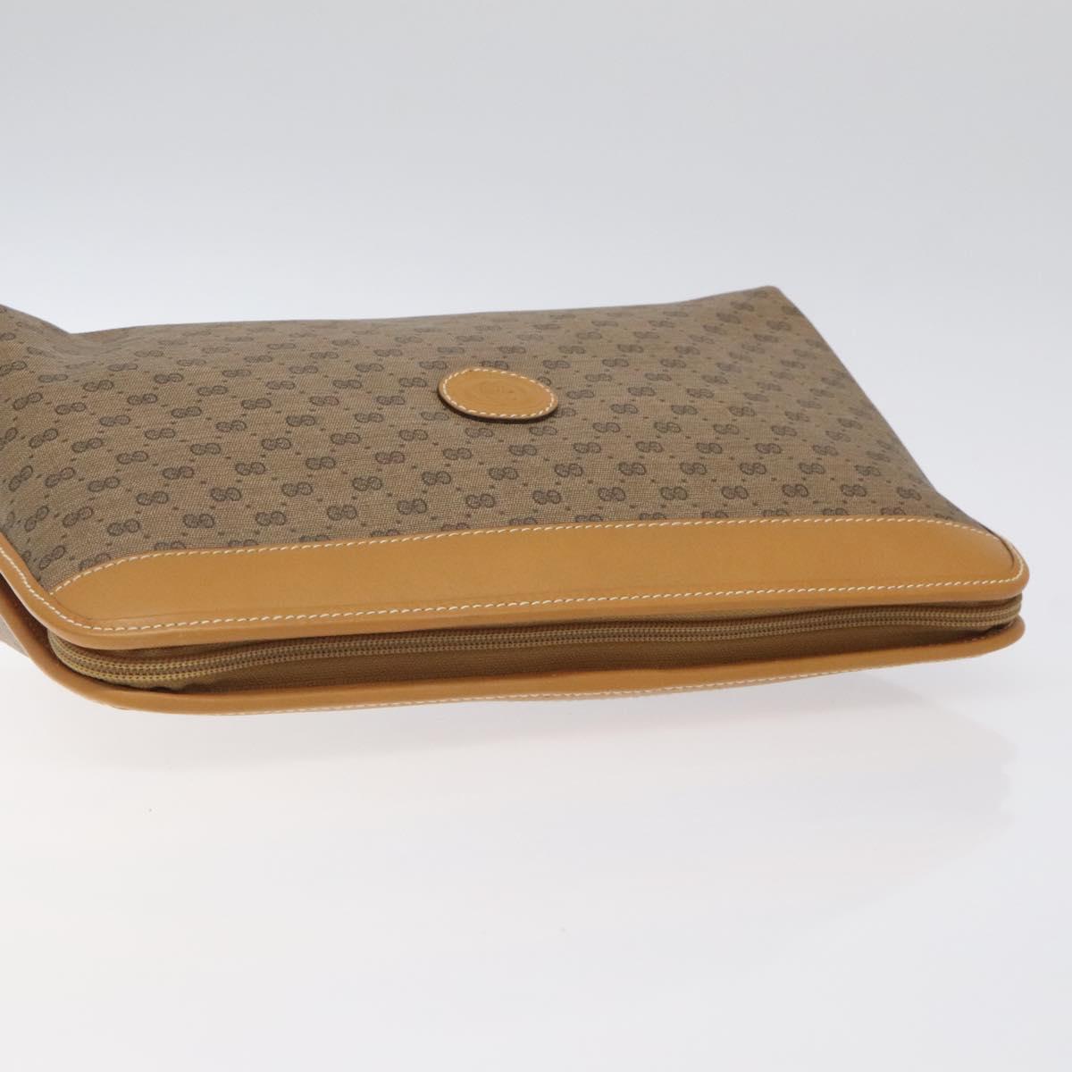 GUCCI Micro GG Supreme Clutch Bag PVC Beige Gold 014 58 0198 Auth BA1579