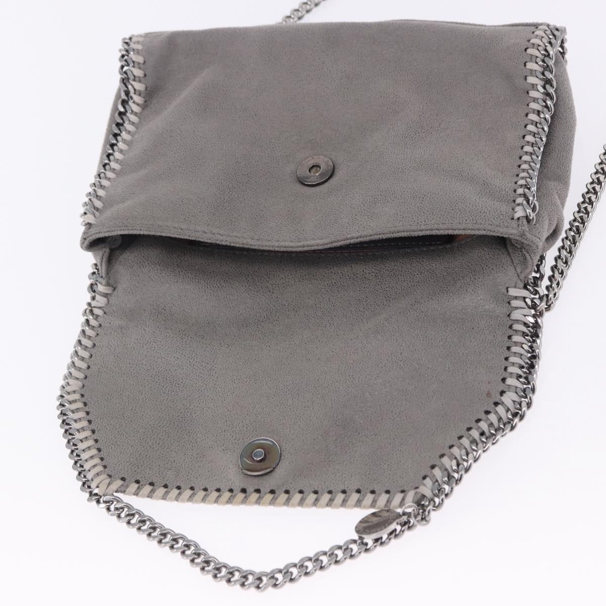 Stella MacCartney Falabella Chain Bag Polyester Gray Silver 364519 Auth BA15790A