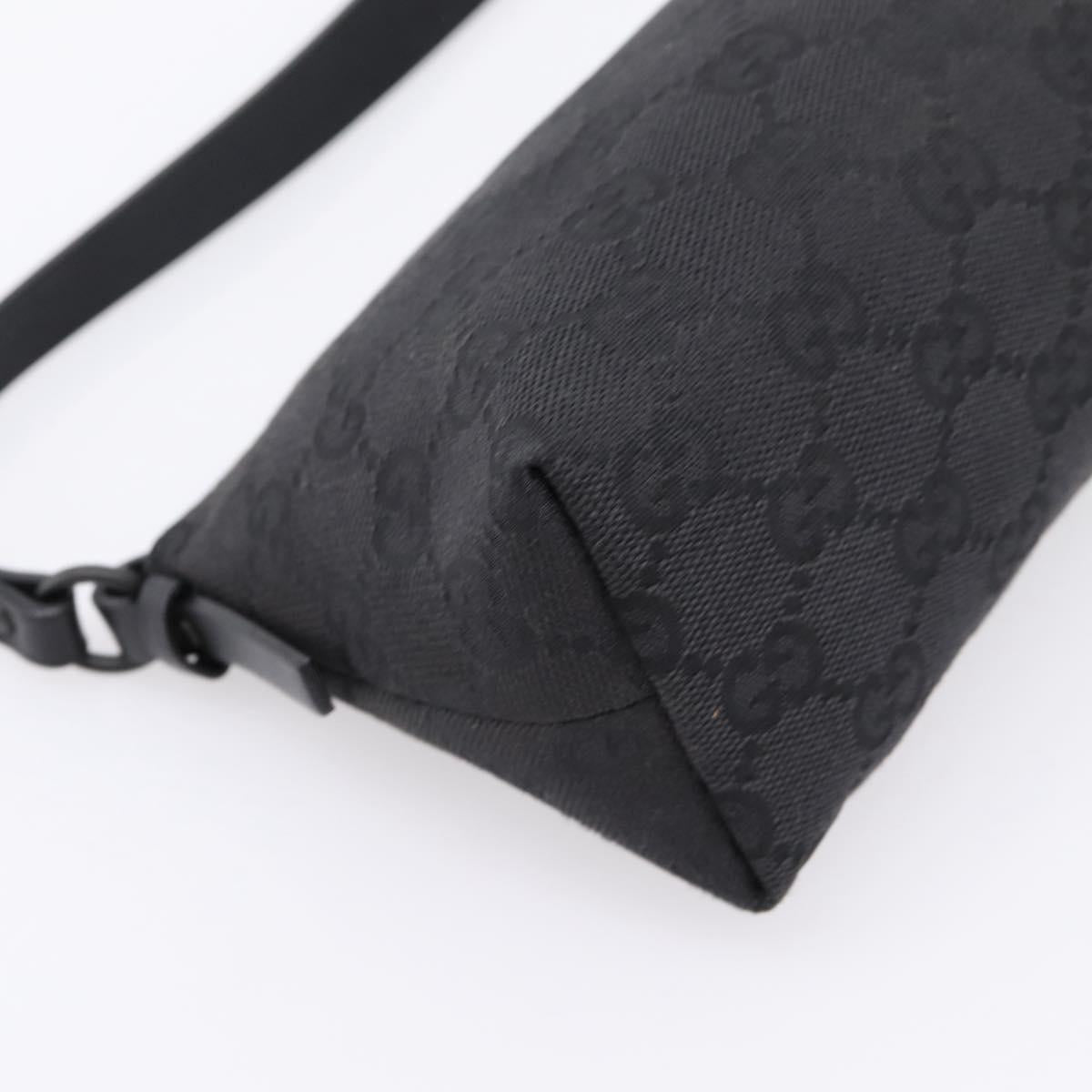 GUCCI GG Canvas Hand Bag Black Silver 103399 Auth BA15792V