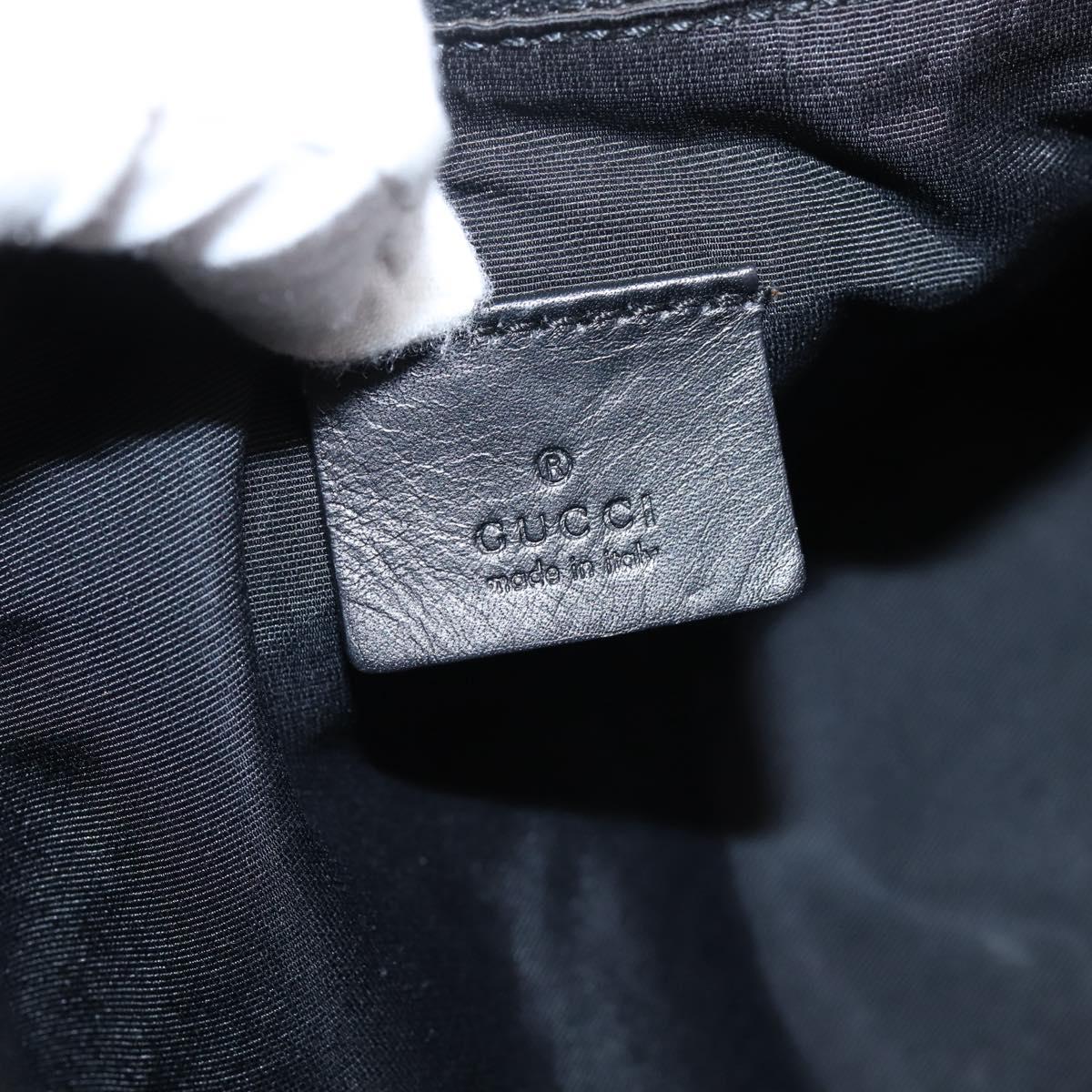 GUCCI GG Canvas Hand Bag Black Silver 103399 Auth BA15792V