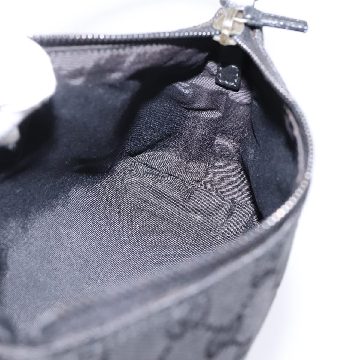 GUCCI GG Canvas Hand Bag Black Silver 103399 Auth BA15792V
