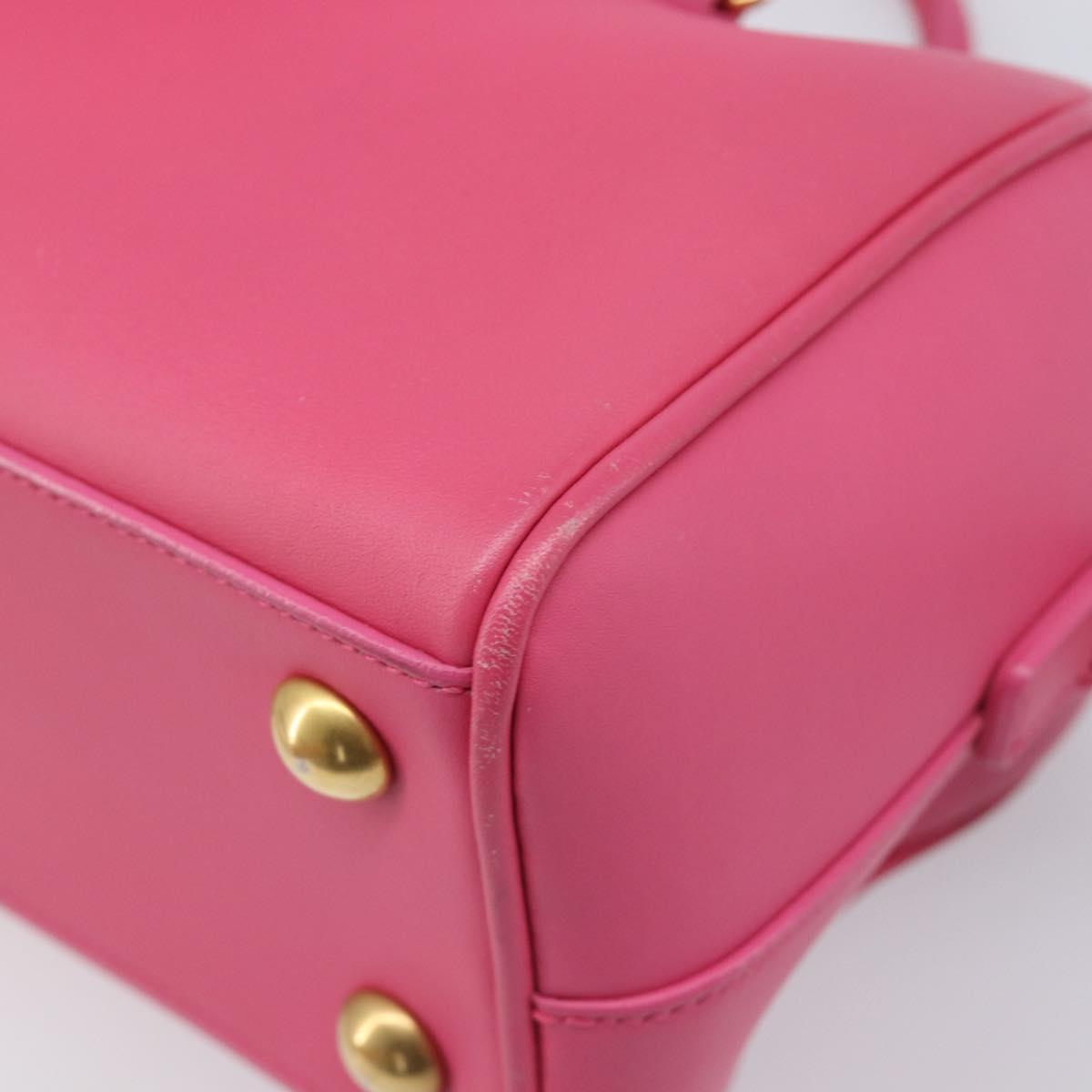 SAINT LAURENT Baby Duffel Hand Bag Leather 2way Pink Gold Auth BA15793V