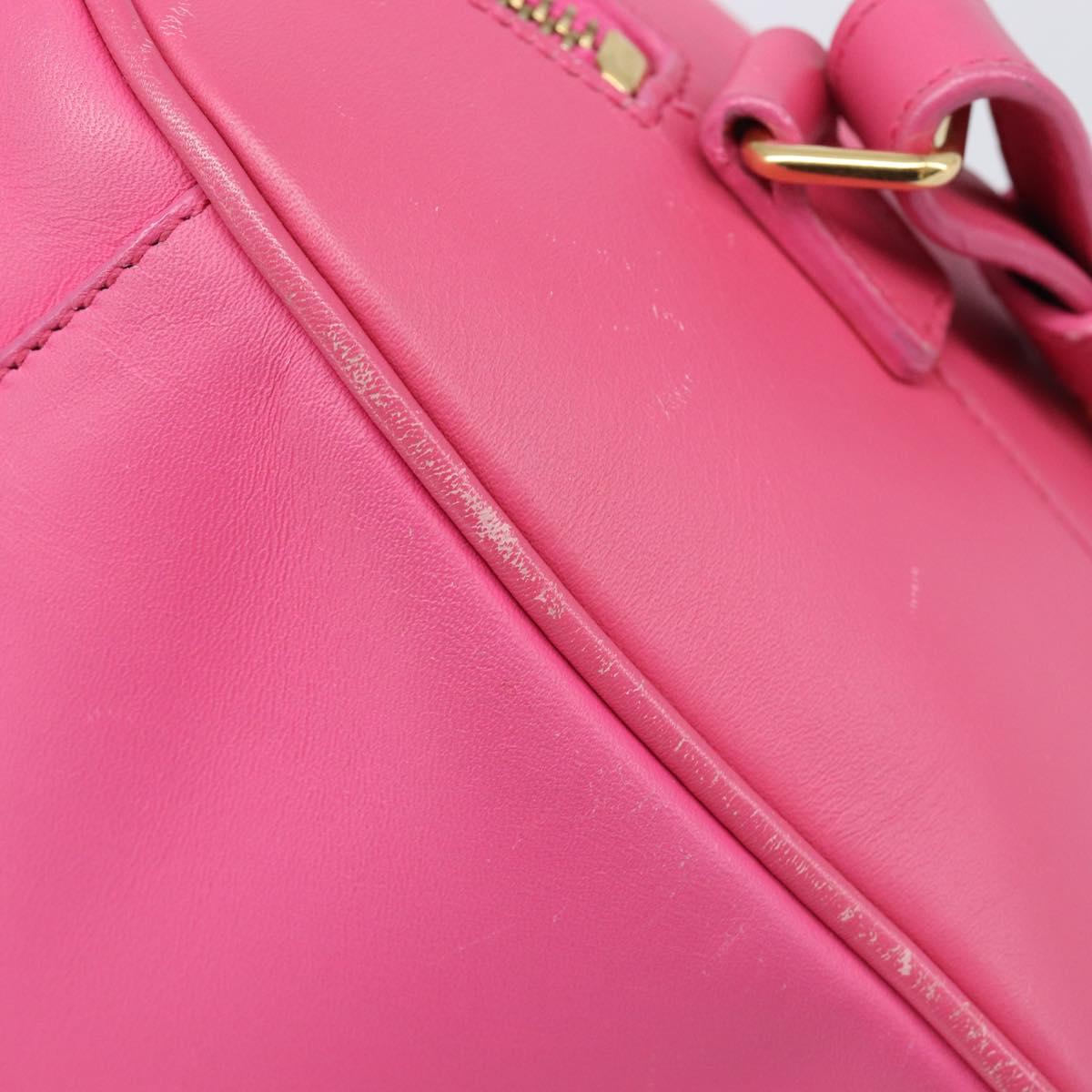 SAINT LAURENT Baby Duffel Hand Bag Leather 2way Pink Gold Auth BA15793V
