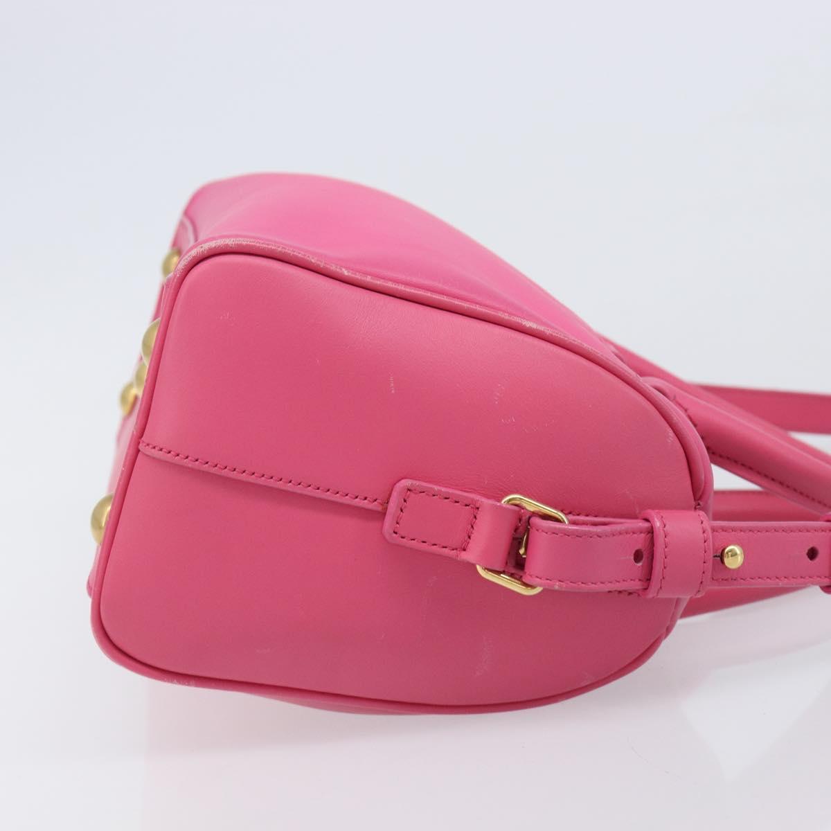 SAINT LAURENT Baby Duffel Hand Bag Leather 2way Pink Gold Auth BA15793V