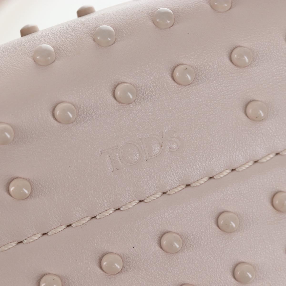 TOD'S Wave Line Backpack Leather Pink Silver Auth BA15794A