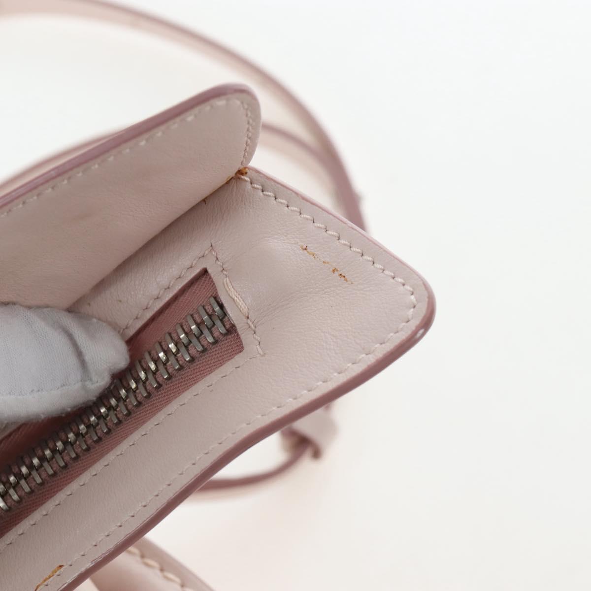 TOD'S Wave Line Backpack Leather Pink Silver Auth BA15794A