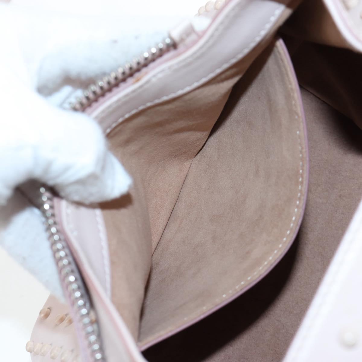 TOD'S Wave Line Backpack Leather Pink Silver Auth BA15794A