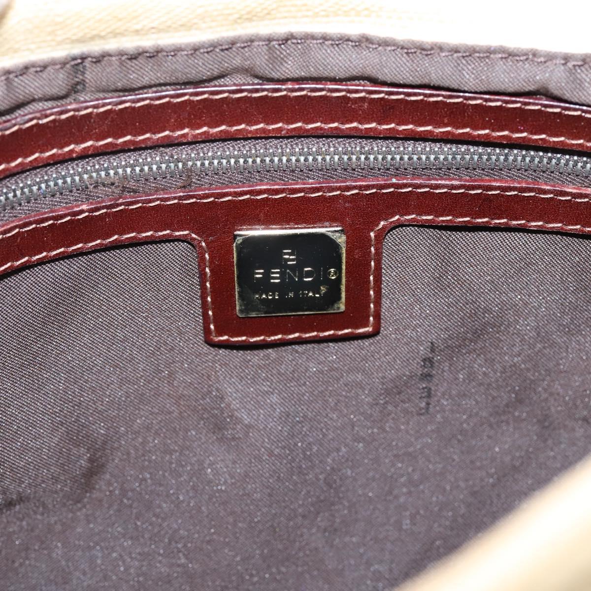 FENDI Zucca Canvas Mamma Baguette Tote Bag Beige Silver Auth BA15795A