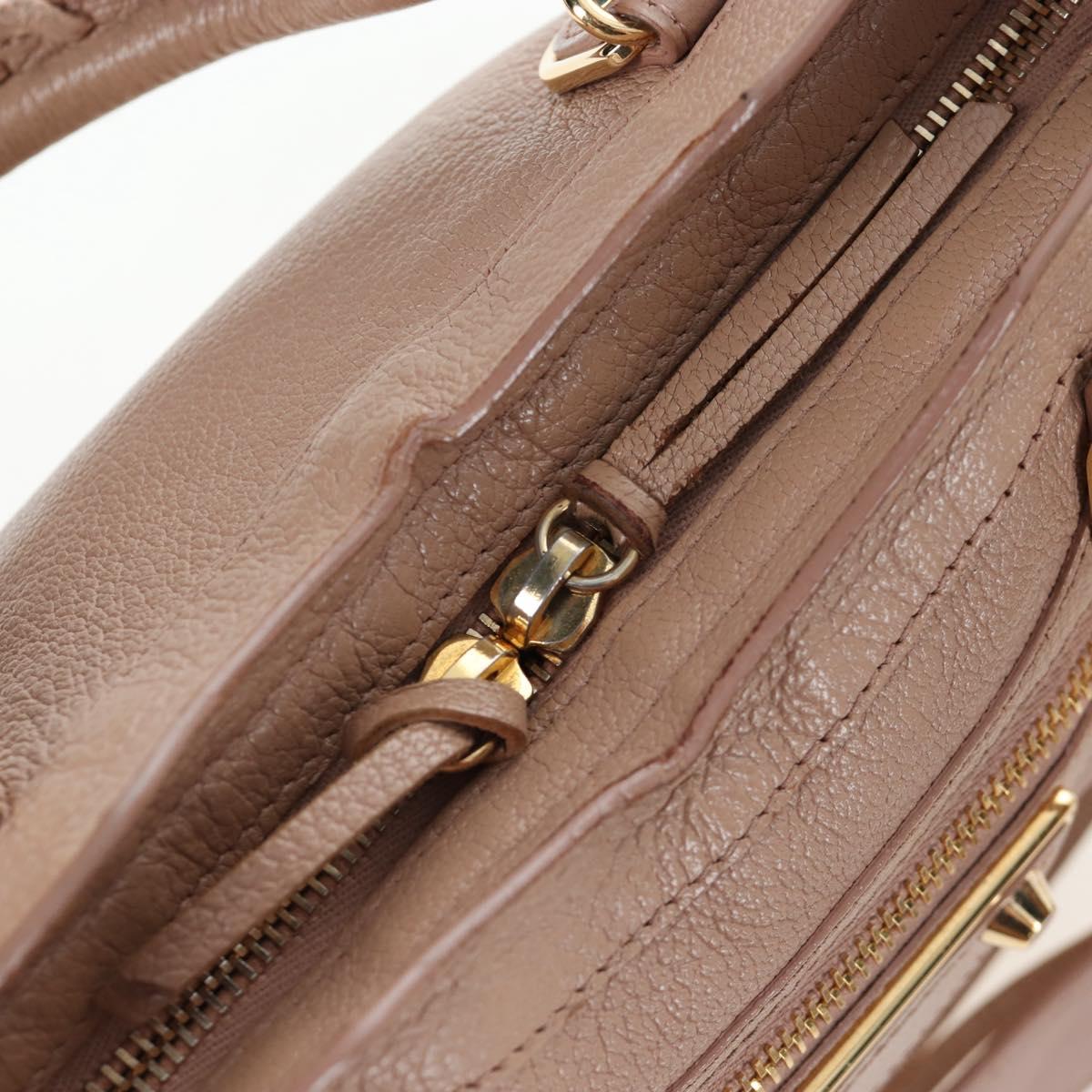 BALENCIAGA Classic Metal Edge City Leather 2way Beige Gold 390160 Auth BA15796M