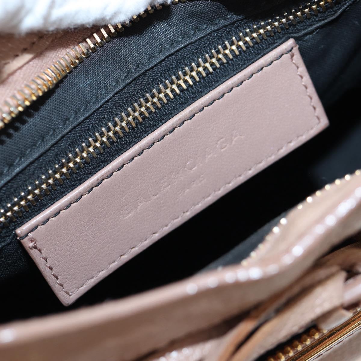 BALENCIAGA Classic Metal Edge City Leather 2way Beige Gold 390160 Auth BA15796M