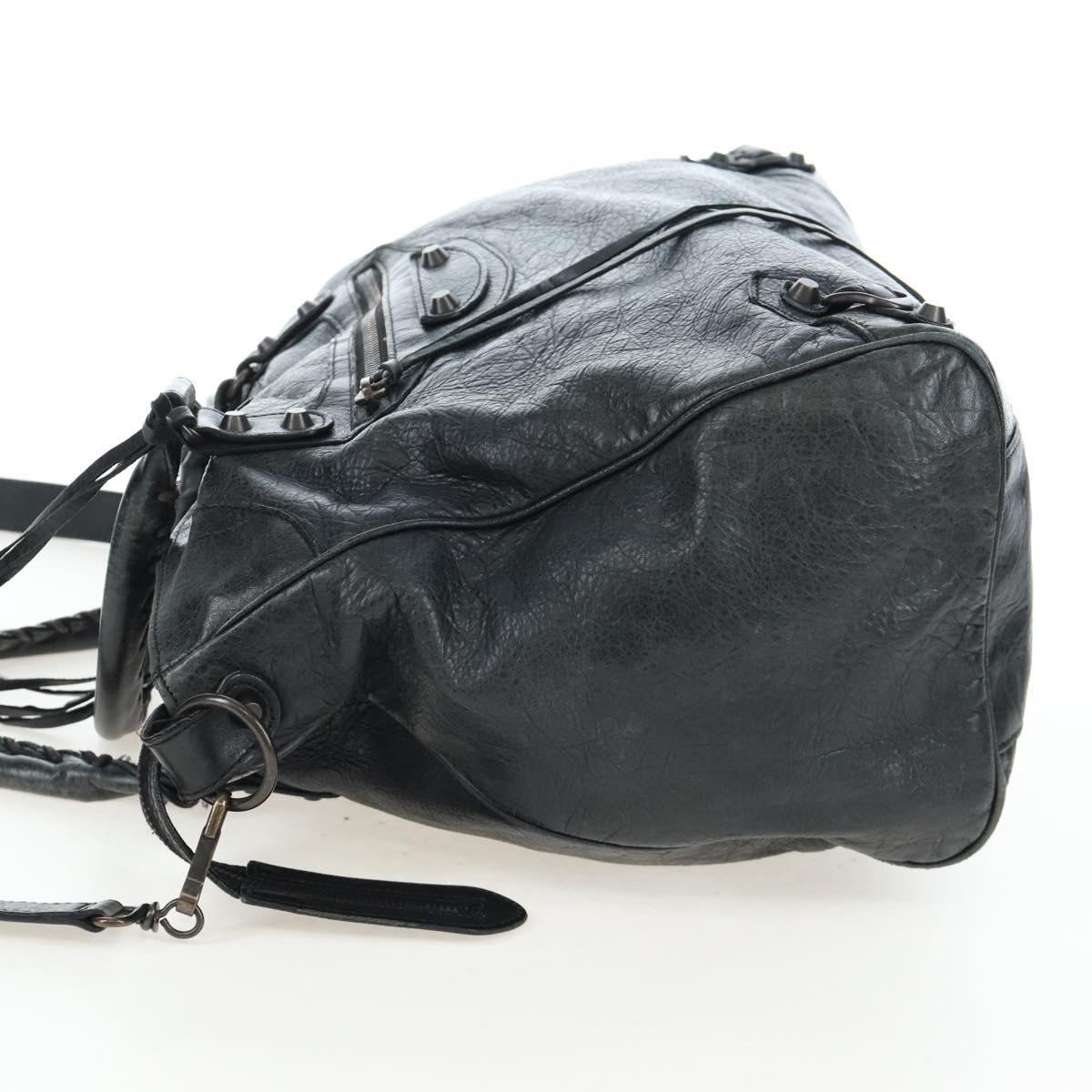 BALENCIAGA Classic Vero Hand Bag Leather 2way Black 235216 Auth BA15797V
