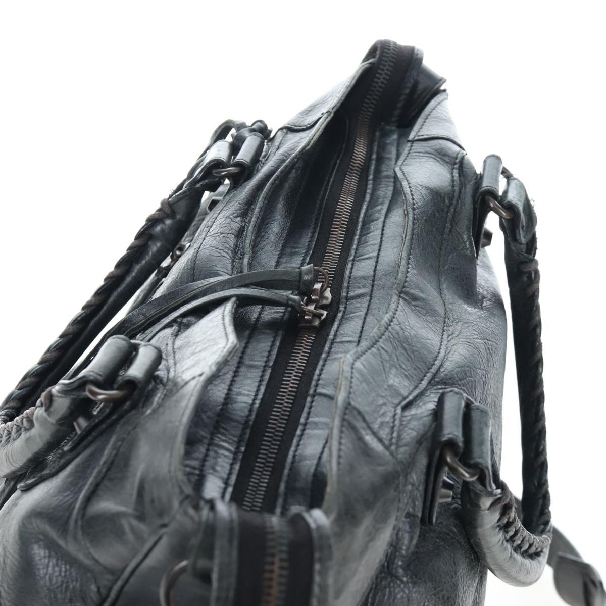 BALENCIAGA Classic Vero Hand Bag Leather 2way Black 235216 Auth BA15797V