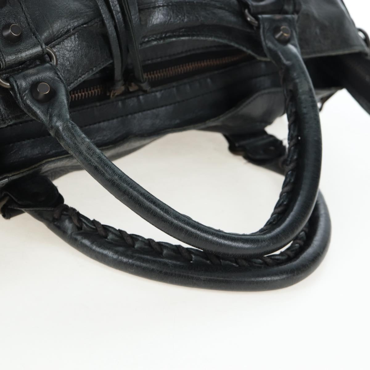 BALENCIAGA Classic Vero Hand Bag Leather 2way Black 235216 Auth BA15797V