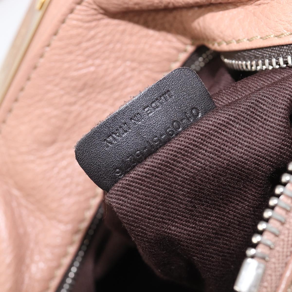 Chloe Paddington Hand Bag Leather Beige Gold Silver Auth BA15798V