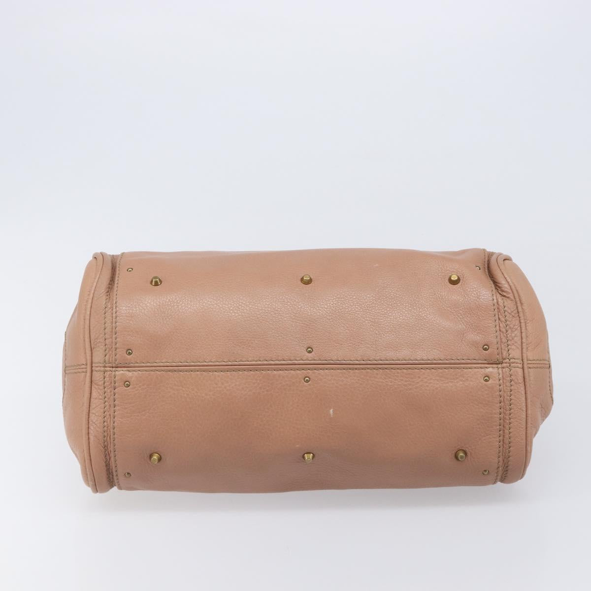 Chloe Paddington Hand Bag Leather Beige Gold Silver Auth BA15798V