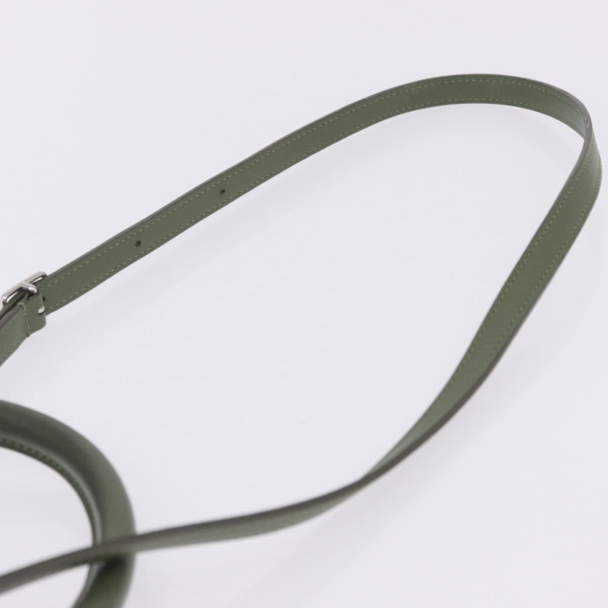 CELINE Big Bag Bucket Hand Bag Leather 2way Green Silver Auth BA15799V
