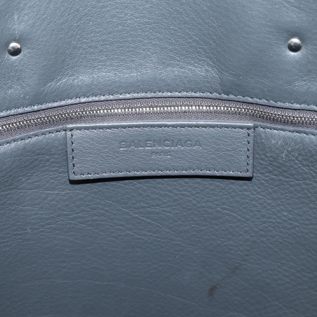 BALENCIAGA Paper B4 Hand Bag Leather Gray Silver 432596 Auth BA15802V