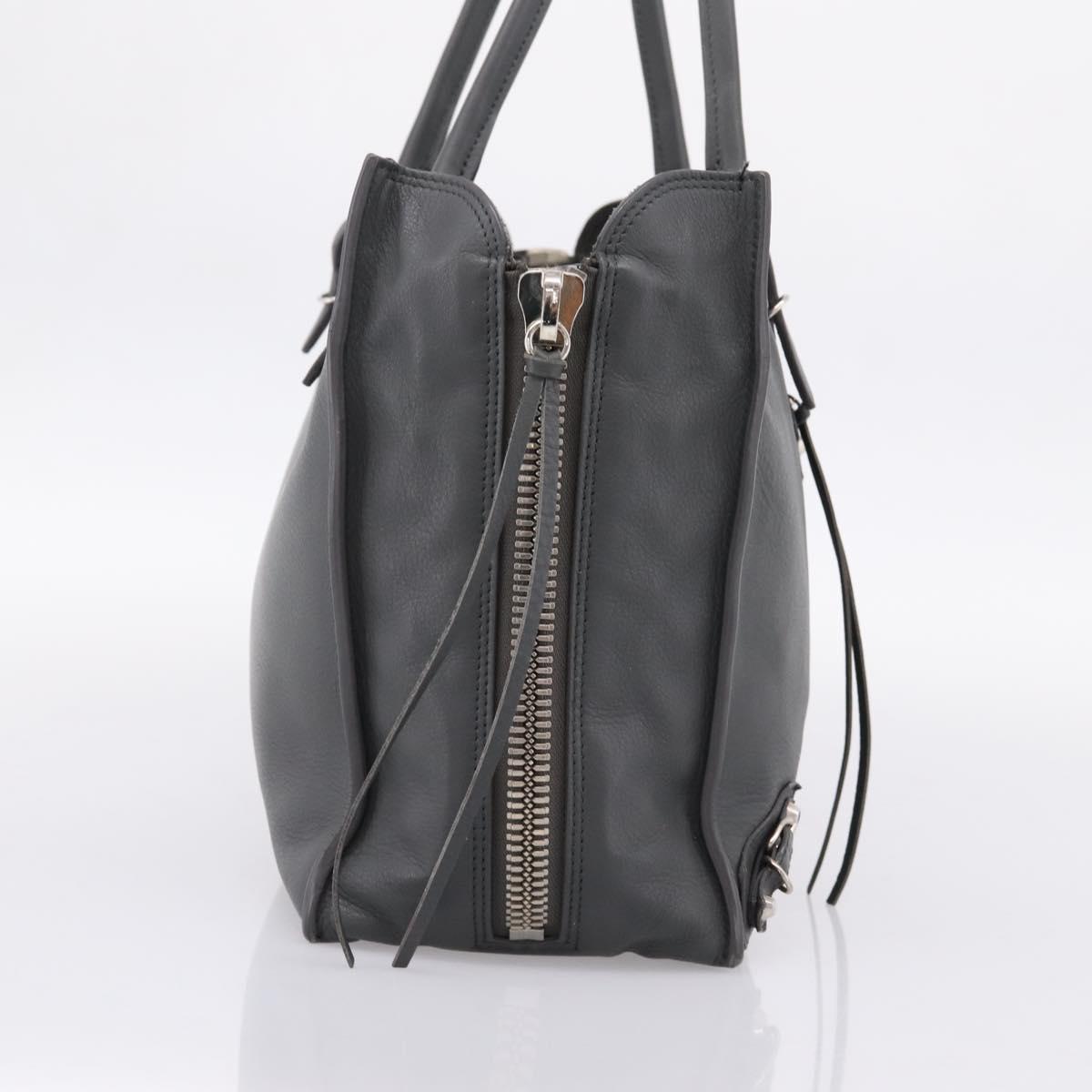 BALENCIAGA Paper B4 Hand Bag Leather Gray Silver 432596 Auth BA15802V