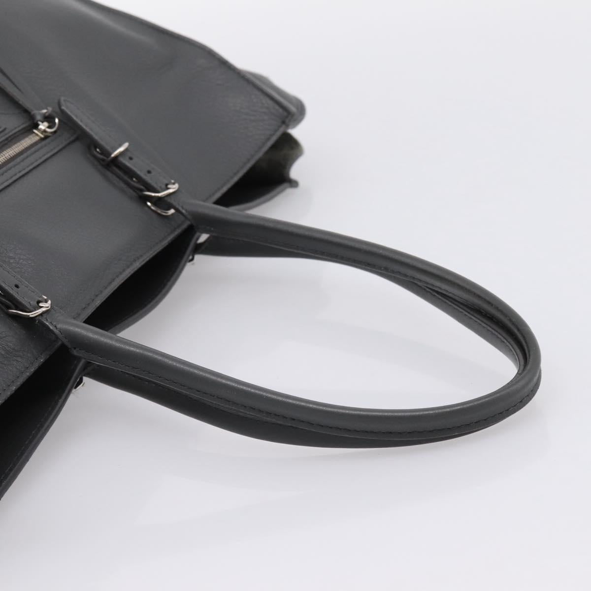 BALENCIAGA Paper B4 Hand Bag Leather Gray Silver 432596 Auth BA15802V