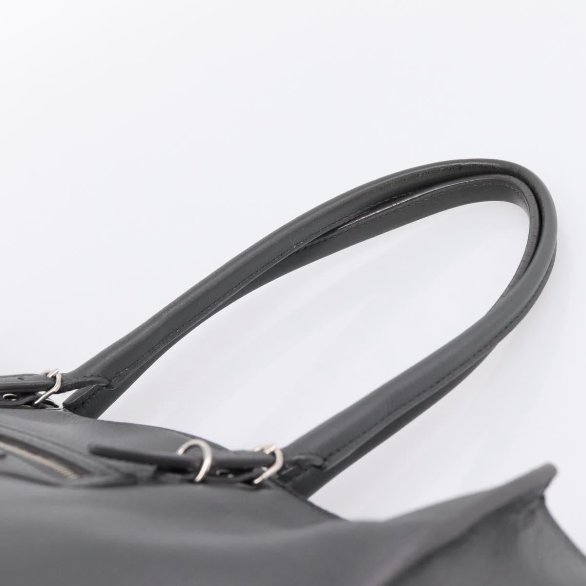 BALENCIAGA Paper B4 Hand Bag Leather Gray Silver 432596 Auth BA15802V