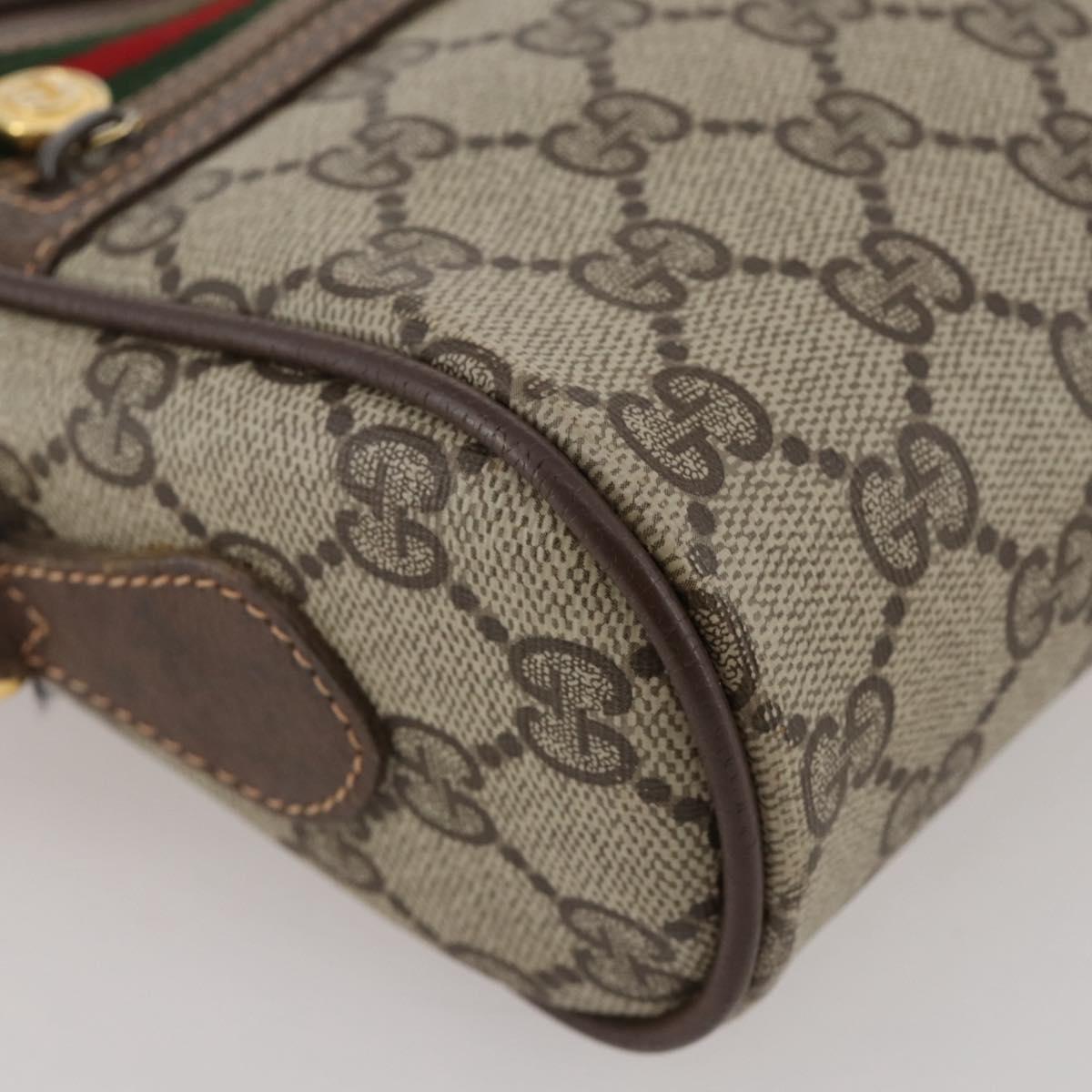 GUCCI GG Supreme Web Sherry Line Shoulder Bag PVC Beige 56 02 087 Auth BA15803