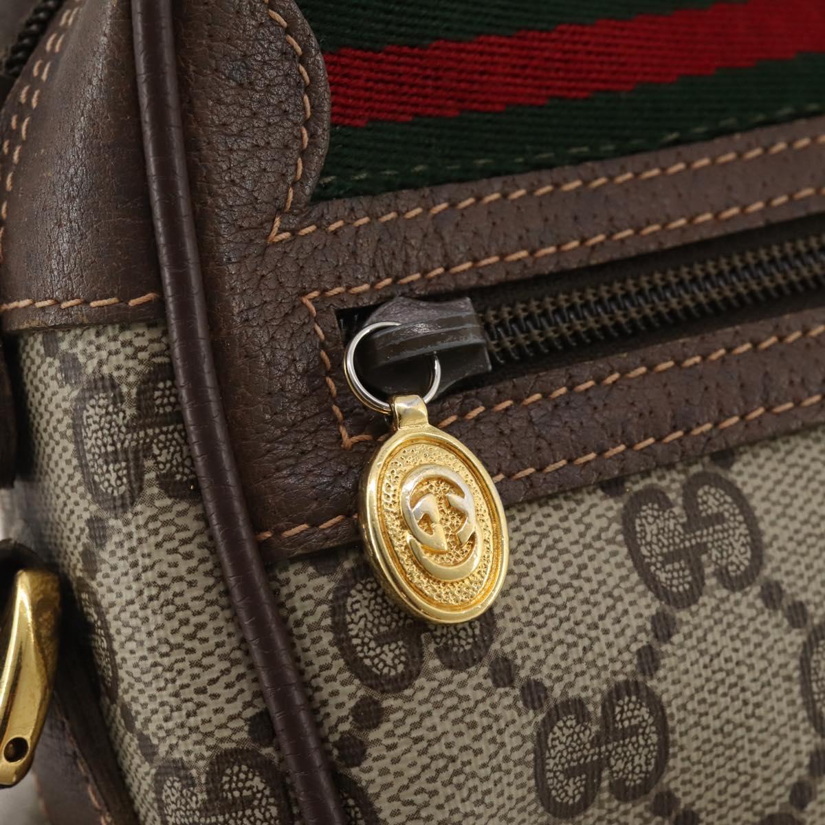 GUCCI GG Supreme Web Sherry Line Shoulder Bag PVC Beige 56 02 087 Auth BA15803